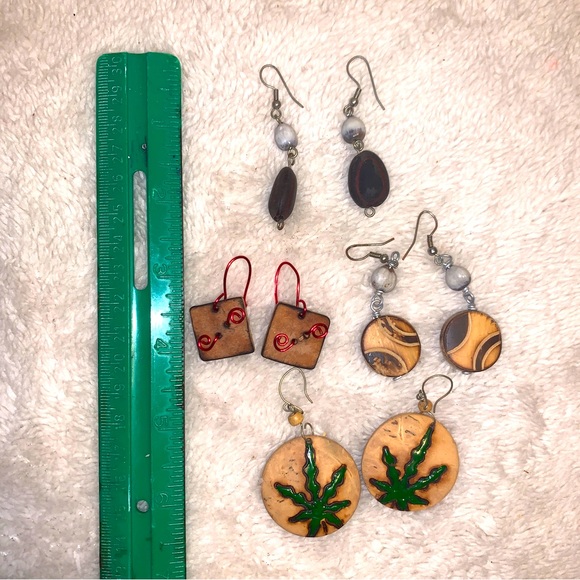 Earing Pairs Lot Of 4 Boho Hippie Puerto Rico - Picture 3 of 3